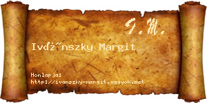 Ivánszky Margit névjegykártya